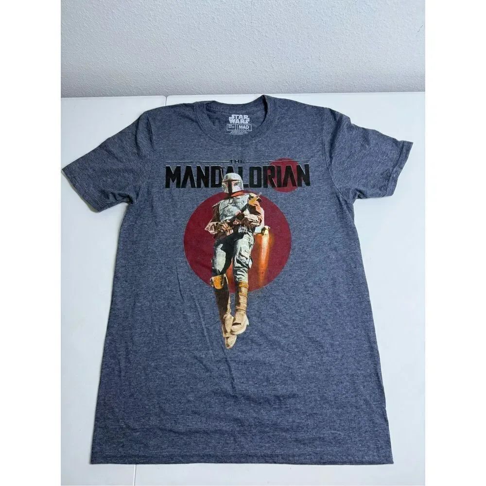 Star Wars Shirt Men’s Size S Mandalorian Spell Out Fly Jet Pack Hype Core